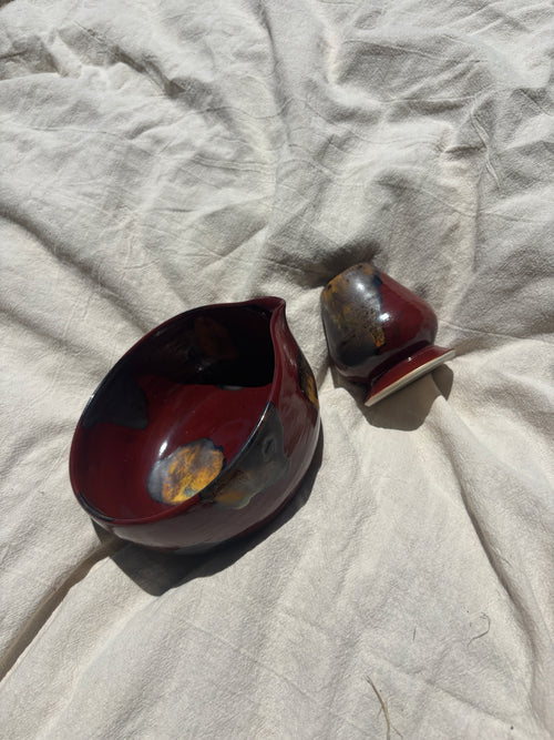 Dark Bloom Matcha Bowl Set