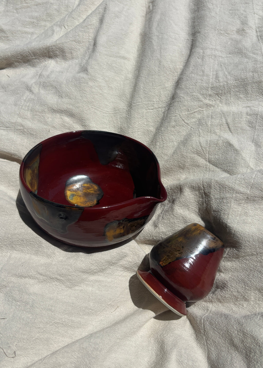 Dark Bloom Matcha Bowl Set
