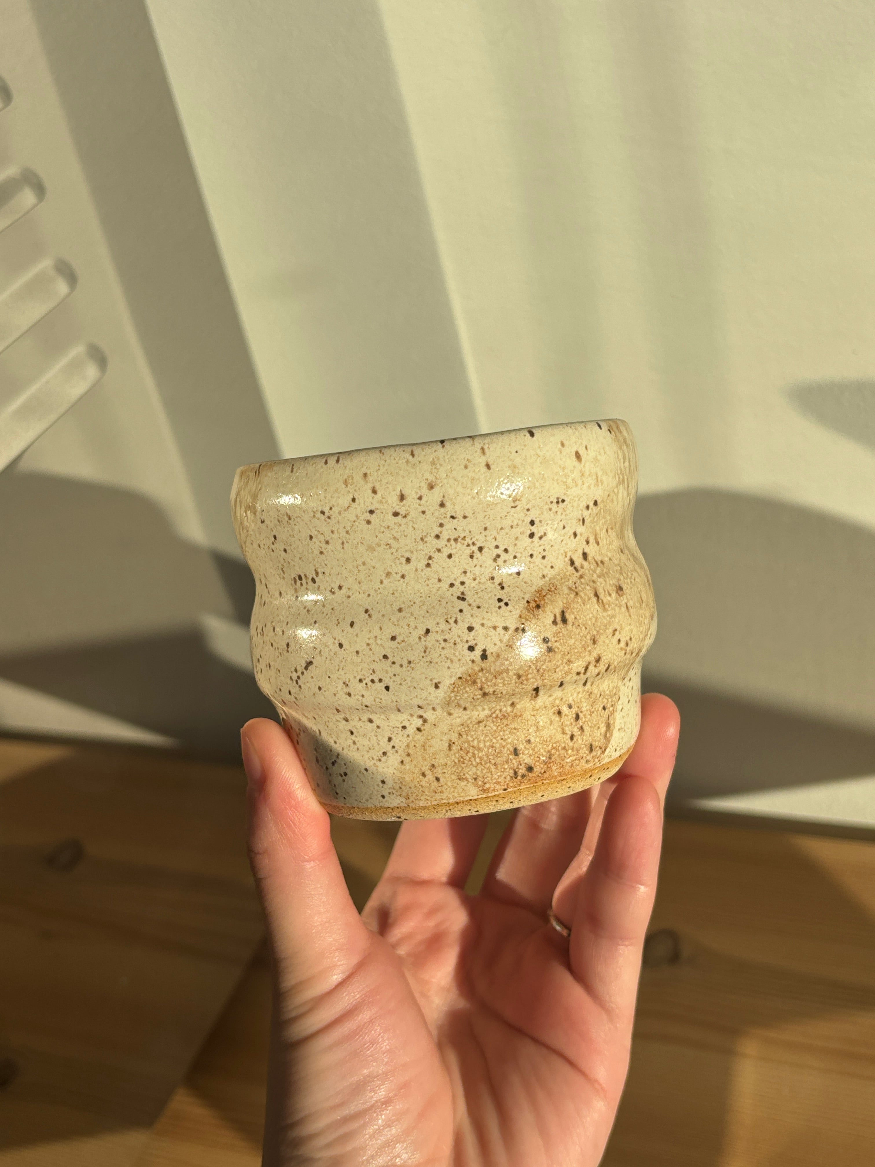 Earthtone Speckled Bubble-Shaped cup