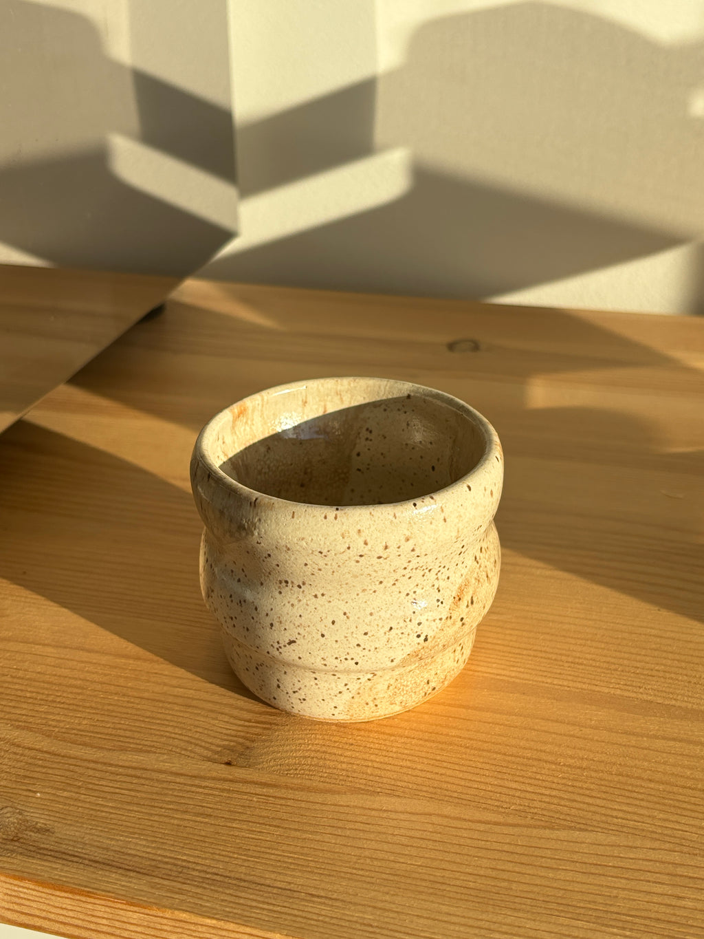 Earthtone Speckled Bubble-Shaped cup