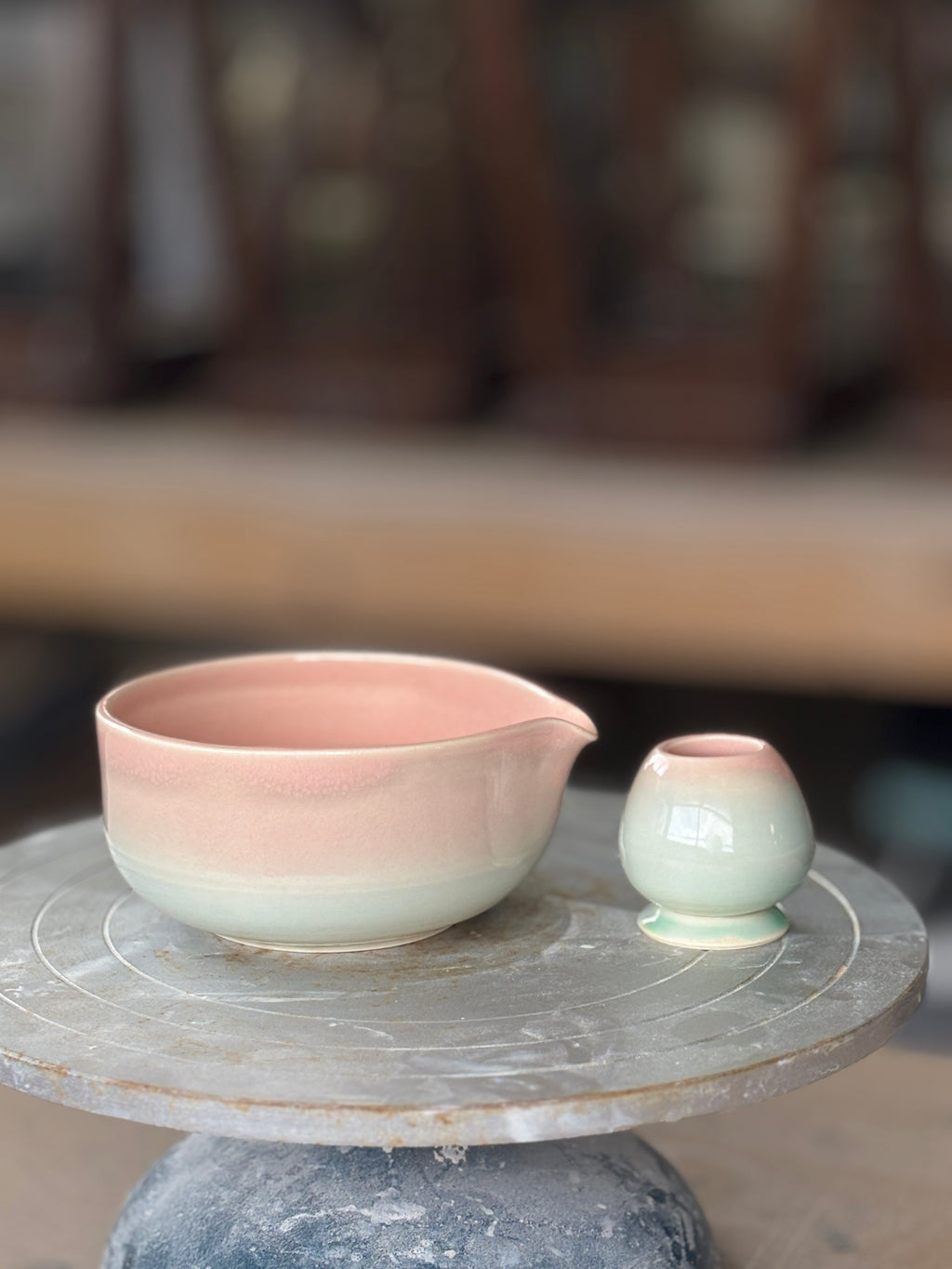 Strawberry Matcha Latte Matcha Bowl Set