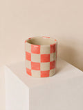 Pink Checkerboard Cup